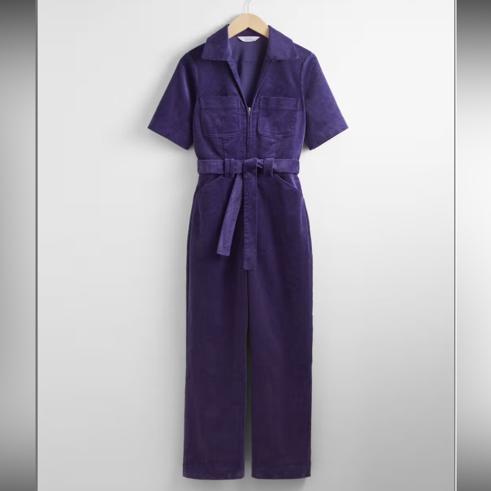 Los Angeles Atelier & Other Stories Purple Corduroy Jumpsuit Size 0
